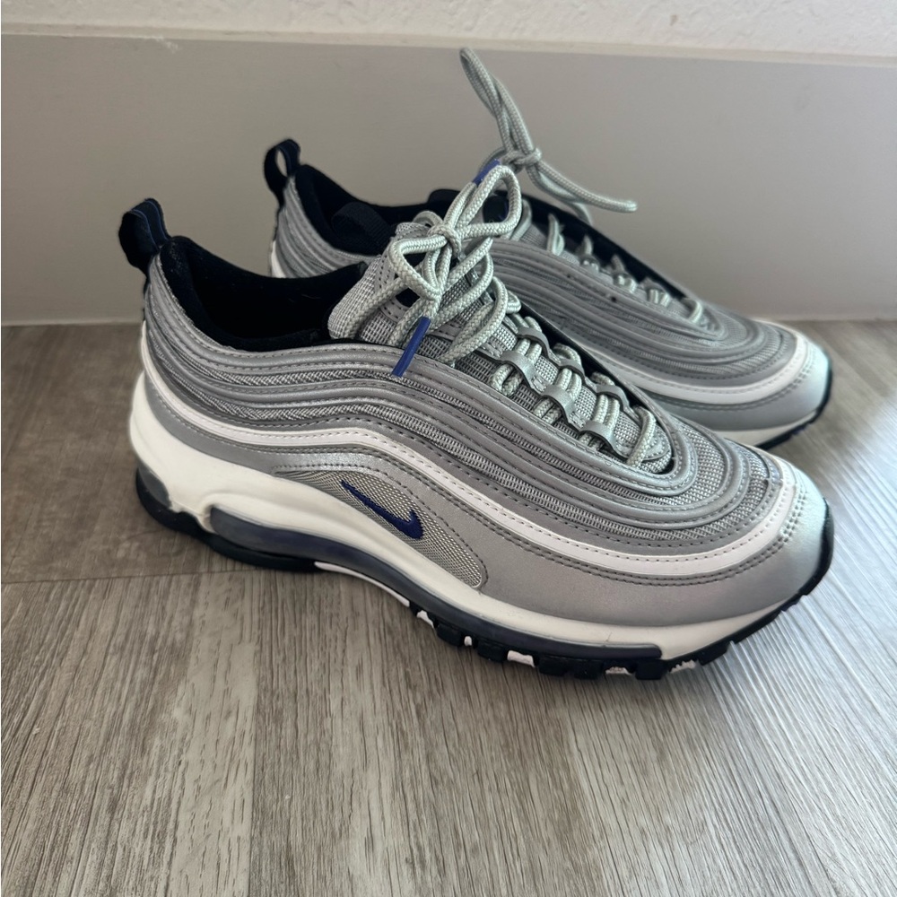 Nike Air Max 97 Kids Silver & Navy Sneakers